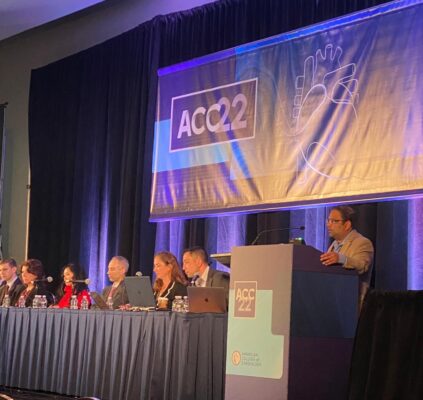 Dr. Anand Prasad, Interventional Cardiology Fellowship Program Director, presenting at ACC.22 Scientific Session.