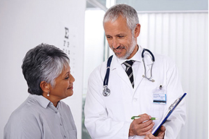 Doctor consorting with their patient