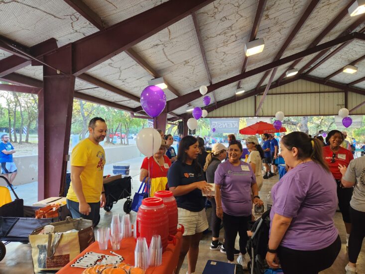 Large group of people talking and having fun at the event