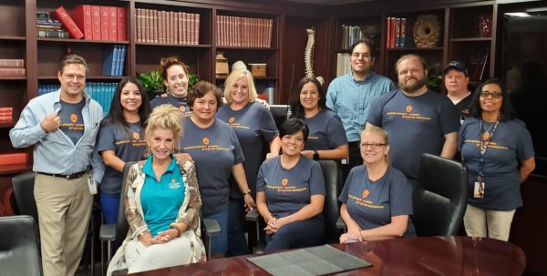 Staff members from the Department of Neurosurgery gather for a group photo