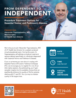 Flier for Dr, Papabastassiou's focused ultrasound webinar.