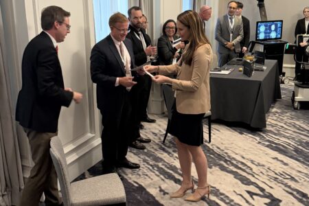 Dr. Lafuente accepts TANS award.