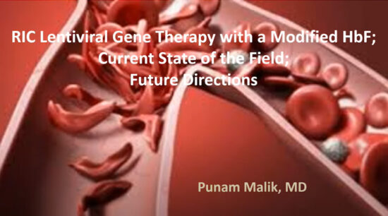 RIC Lentiviral Gene Therapy with a Modified HbF; Current State of the Field; Future Directions