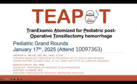 TranExamic Atomized for Pediatric Post-Operative Tonsillectomy Hemorrhage (TEAPOT)
