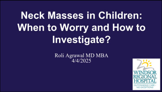 Neck Masses in Children – When to Worry and How to Investigate?