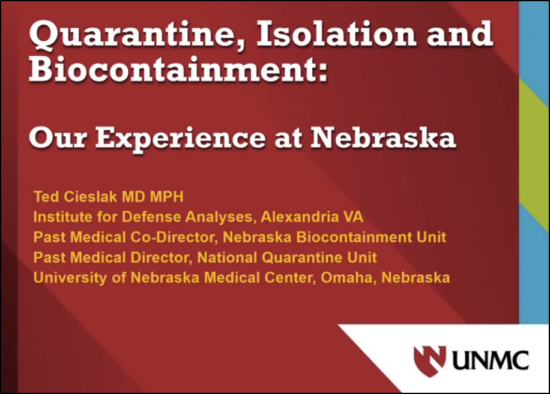 Quarantine, Isolation and Biocontainment