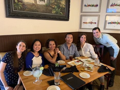 Group of people eating dinner