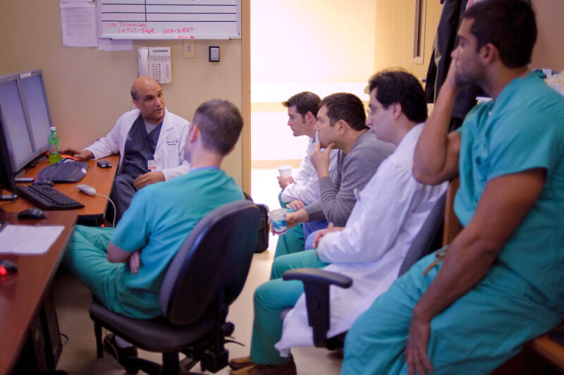Dr. Rajeev Suri educating UT Health Radiology students in classroom setting