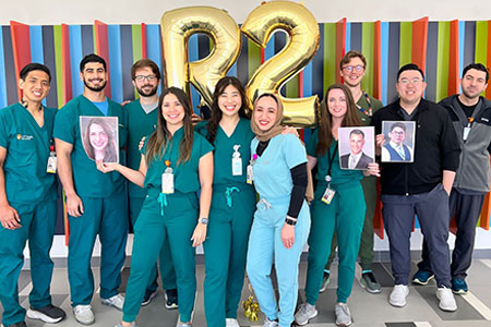 UT Health Radiology Residents posing together for a photo